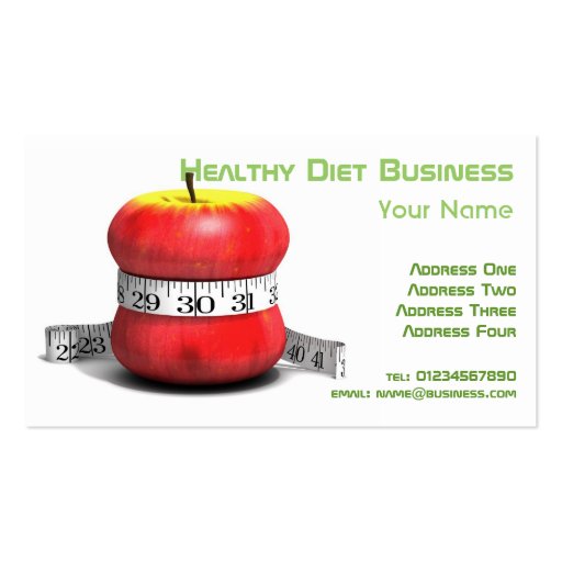 Healthy Natural Diet Business Card (front side)