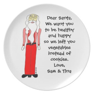 Healthy Santa Custom Veggie Plate plate
