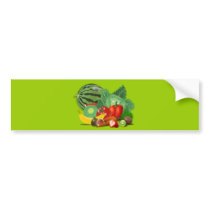 healthy_Vector_Clipart FRUITS VEGETABLES gardening Bumper Stickers