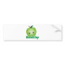 Healthy with green kawaii apple with a cute face bumper sticker