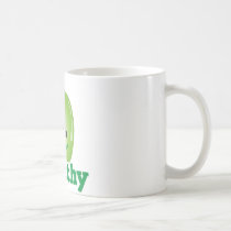 Healthy with green kawaii apple with a cute face mugs