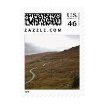 Healy Pass, Winding Road in Ireland. Stamp