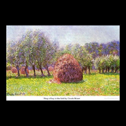 Heap of hay in the field by Claude Monet Poster