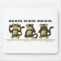Hear No Evil Monkeys mousepads by ironydesigns Hear No Evil Monkeys mousepads