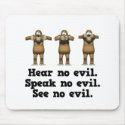 Hear No Evil Monkeys mousepads by doonidesigns Hear No Evil Monkeys mousepads