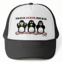 Hear No Evil Penguins hats