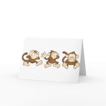 hear no evil, see no evil, speak no evil monkeys cards