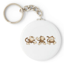 hear no evil, see no evil, speak no evil monkeys key chain