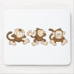 hear no evil, see no evil, speak no evil monkeys mousepads