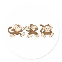 hear no evil, see no evil, speak no evil monkeys stickers