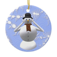 Hear No Evil Snowman Christmas Tree Decoration Christmas Tree Ornaments