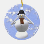 Hear No Evil Snowman Christmas Tree Decoration Christmas Tree Ornaments