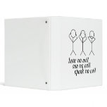 Hear No Evil Stick Figures 3 Ring Binders