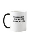 Hear no evilSee no evilspeak no evil mugs