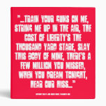 "...hear our hiss.." lyrics for patriots Binder