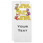 hear see speak no evil dragons cartoon rack cards