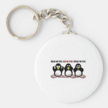 Hear See Speak No Evil Penguins Keychains
