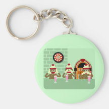 Hear, See, Speak No Evil Sock Monkeys Ice Cream Key Chains