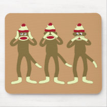 Hear, See, Speak No Evil Sock Monkeys mousepads by sockmonkeys Hear, See, Speak No Evil Sock Monkeys mousepads