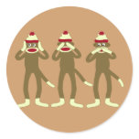 Hear, See, Speak No Evil Sock Monkeys stickers