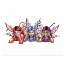 Hear, Speak, See No Evil Post Card