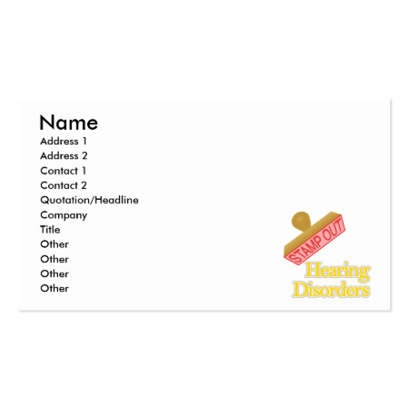 Hearing Disorders Business Card Templates