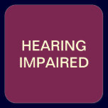 Hearing Impaired Medical Chart Labels stickers