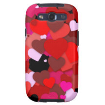 heart-17 BLACK WHITE RED PINK HEARTS COLLAGE MOSAI Samsung Galaxy SIII Cases