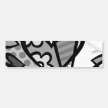 heart abstract art bumper stickers