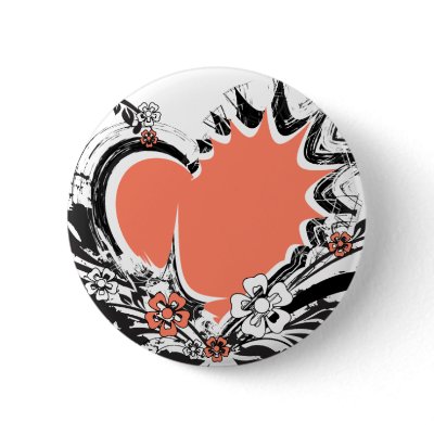 heart&amp;flowers button by VioDeSign
