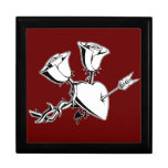 Heart and 2 roses jewel box gift boxes