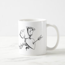 artsprojekt, heart, rose, coffee, love, tea, thorn, Mug with custom graphic design