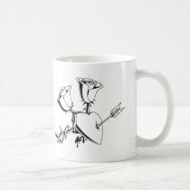 Heart and 2 roses mug mugs