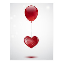Heart and balloon postcards