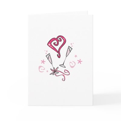 Heart and Champagne Valentines Design Greeting Cards by Eholidayz