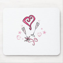Heart and Champagne Valentines Design Mouse Mat