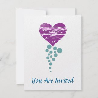 Heart and Circles Shower Party Invitation Design invitation