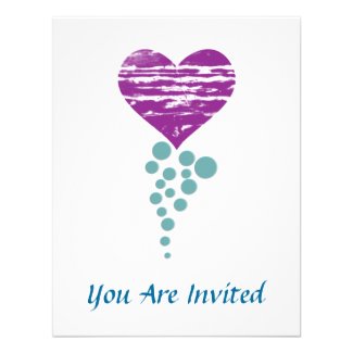 Heart and Circles Shower Party Invitation Design
