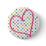 Heart and Colorful Dots Pinback Button