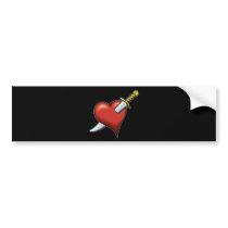 Heart and Dagger bumper stickers