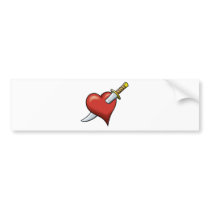 Heart and Dagger bumper stickers