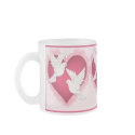 Heart and Doves - Pink mugs