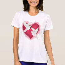 Heart and Doves - Pink t-shirts by Spice Heart and Doves - Pink t-shirts