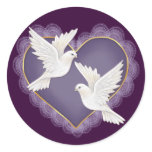 Heart and Doves - Purple stickers