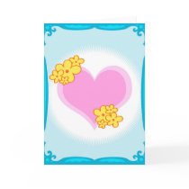 Heart and flowers - card