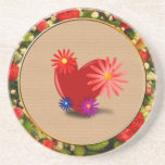 Heart and Flowers Coaster