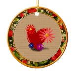 Heart and Flowers Ornament ornaments