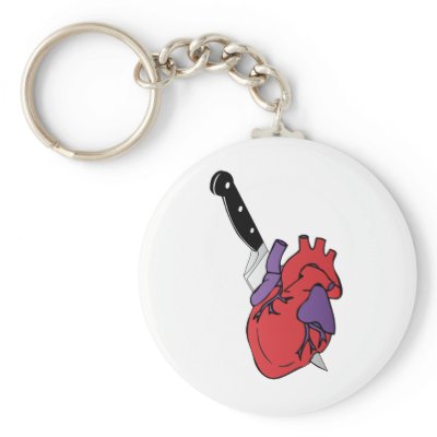 heart and knife key chains