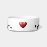 Heart and paw print pet bowl pet bowls