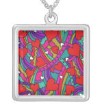 Heart and Rainbow Pattern Custom Necklace